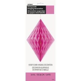 Festone a Rombi Tridimensionali di Carta Velina - Colore Fucsia - Dim. 35,56 cm - Confez. 1 pezzo - Unique