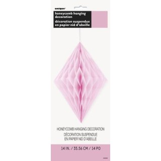 Festone a Rombi Tridimensionali di Carta Velina - Colore Rosa - Dim. 35,56 cm - Confez. 1 pezzo - Unique