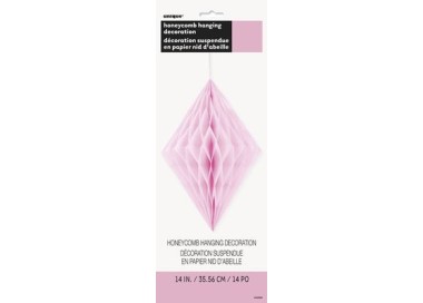 Festone a Rombi Tridimensionali di Carta Velina - Colore Rosa - Dim. 35,56 cm - Confez. 1 pezzo - Unique