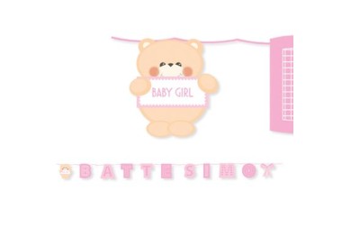 Festone Battesimo Maxi  Bambina - 24 x 25 cm -  6 Metri 1 pz  Big Party