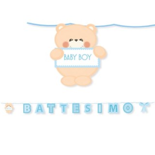 Festone Battesimo Maxi  Bambino - 24 x 25 cm -  6 Metri 1 pz  Big Party