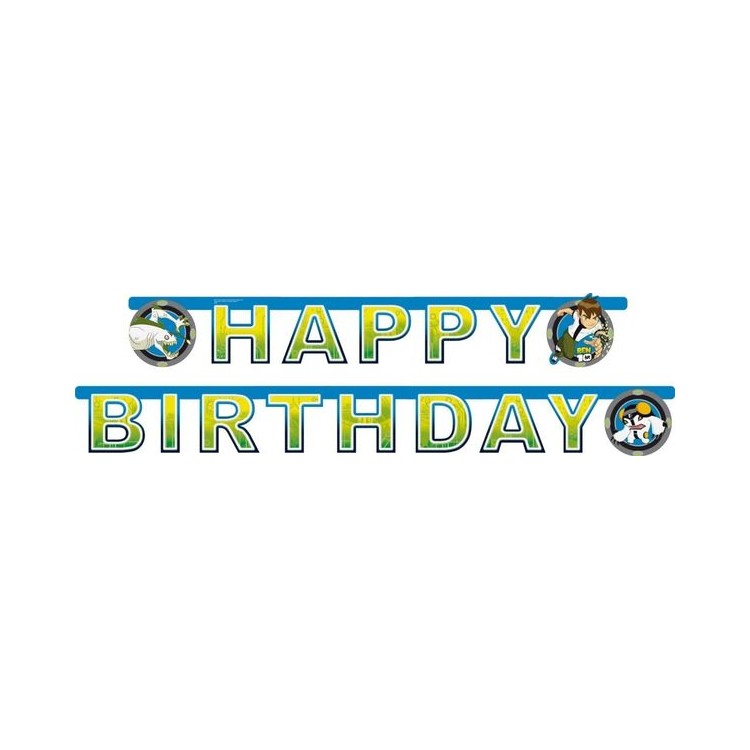 Festone Ben 10 "Happy Birthday" - L 1,80 metri - Riethmuller -  1 pz