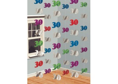 Festone filare 30 anni - 6 filari - misura 2 metri H - Amscan -  1 pz