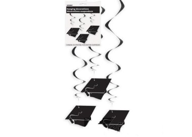 Festone filare a sospendere LAUREA (Nuovo) - 3 filari con aspirali - 70 cm H - 3 pz Unique