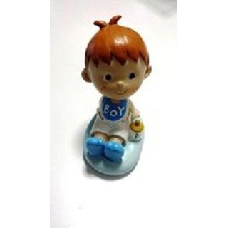Personaggi per Torte: Baby Boy / Cake Topper / Statuina BABY BOY (Bimbo) per NASCITA, BATTESIMO e COMPLEANNO - L 5 cm x H 11,5 