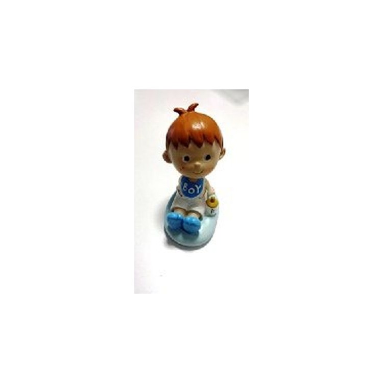 Personaggi per Torte: Baby Boy / Cake Topper / Statuina BABY BOY (Bimbo) per NASCITA, BATTESIMO e COMPLEANNO - L 5 cm x H 11,5 