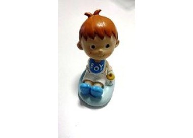 Personaggi per Torte: Baby Boy / Cake Topper / Statuina BABY BOY (Bimbo) per NASCITA, BATTESIMO e COMPLEANNO - L 5 cm x H 11,5 