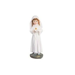 Personaggi per Torte: Bimba Prima Comunione con libro  / Cake Topper / STATUINA BIMBA  PRIMA COMUNIONE (Comunione Femmina) - L 5 cm x H 15 cm - 1 pezzo