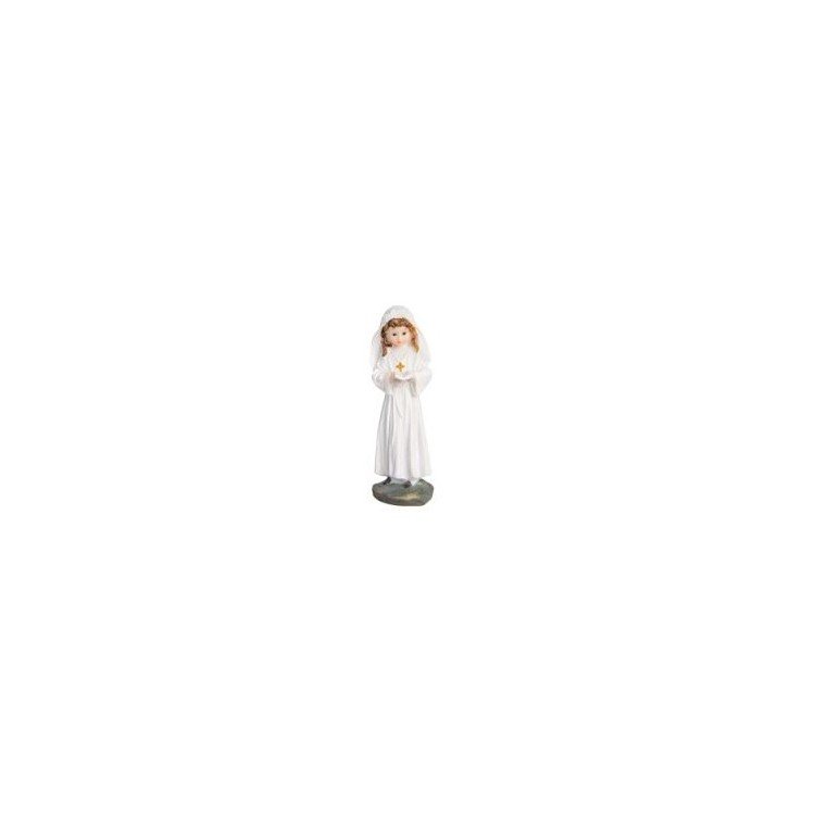 Personaggi per Torte: Bimba Prima Comunione con libro  / Cake Topper / STATUINA BIMBA  PRIMA COMUNIONE (Comunione Femmina) - L 5 cm x H 15 cm - 1 pezzo