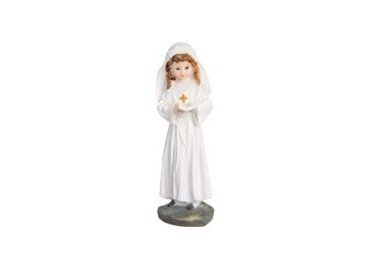 Personaggi per Torte: Bimba Prima Comunione con libro  / Cake Topper / STATUINA BIMBA  PRIMA COMUNIONE (Comunione Femmina) - L 5 cm x H 15 cm - 1 pezzo
