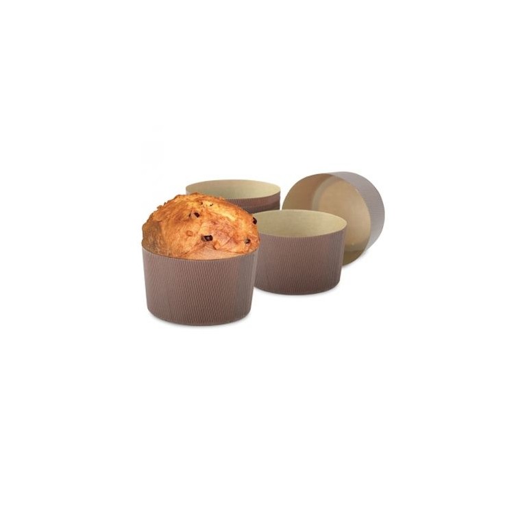 20 pz Forma in carta per cottura Mini Canasta e Panettone da 100 gr 7 x 5 H cm DECORA