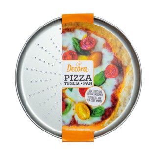 Piastra (Teglia) Pizza Tonda forata  per cotture croccanti Diam. 32 cm x H 1,8 cm 1 pz Decora