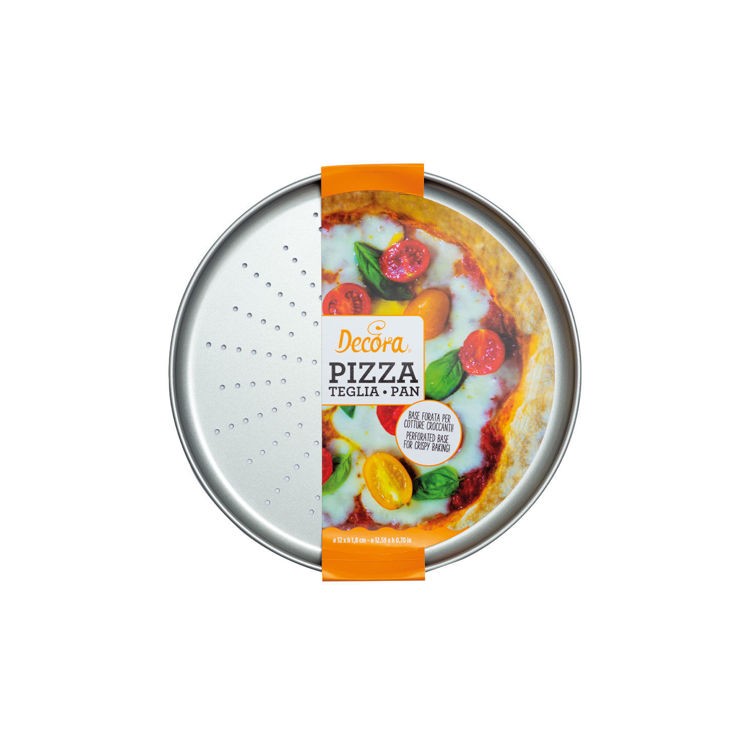 Piastra (Teglia) Pizza Tonda forata  per cotture croccanti Diam. 32 cm x H 1,8 cm 1 pz Decora