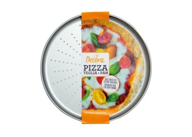 Piastra (Teglia) Pizza Tonda forata  per cotture croccanti Diam. 32 cm x H 1,8 cm 1 pz Decora
