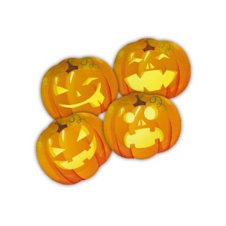 Piatti Grandi a forma Zucca Halloween - Diam. 29 x 25 cm - Confezione da 8 pezzi