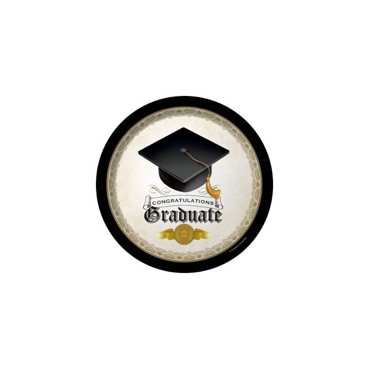 Piatti LAUREA grandi (Nuovo) - diametro 23 cm - 8 pezzi