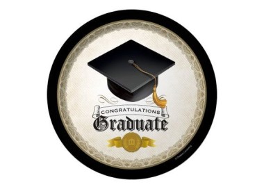 Piatti LAUREA grandi (Nuovo) - diametro 23 cm - 8 pezzi