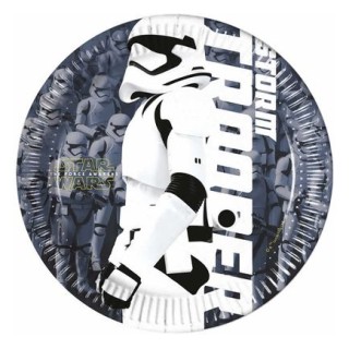 Piatti Piccoli STAR WARS ( Stormtrooper : The Force Awakens) Diam. 19,5 cm  - Confezione 8 pezzi - Nuovo