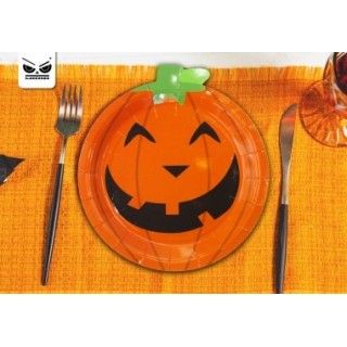 Piatti Piccoli Zucca Halloween - Diam. 18 cm - Confezione da 10 pezzi -