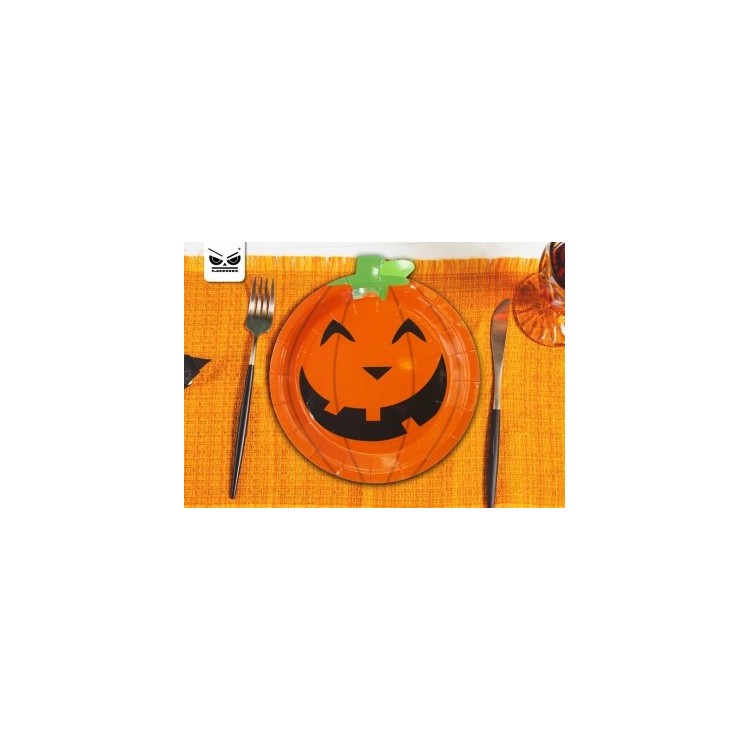 Piatti Piccoli Zucca Halloween - Diam. 18 cm - Confezione da 10 pezzi -