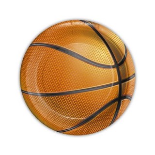 Piattini  carta tema Basket 8 pz 18 cm   Big Party