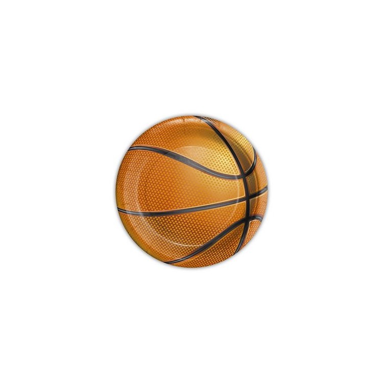 Piattini  carta tema Basket 8 pz 18 cm   Big Party