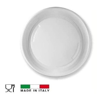 PIATTINI FRUTTA  DI PLASTICA   38 pz RIUTILIZZABILI E RICICLABILI  BIANCHI  Ø17  CM DOPLA