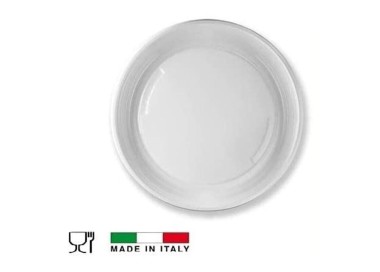 PIATTINI FRUTTA  DI PLASTICA   38 pz RIUTILIZZABILI E RICICLABILI  BIANCHI  Ø17  CM DOPLA