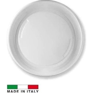 PIATTINI PIANI  DI PLASTICA   38 pz RIUTILIZZABILI E RICICLABILI  BIANCHI  Ø22  CM DOPLA