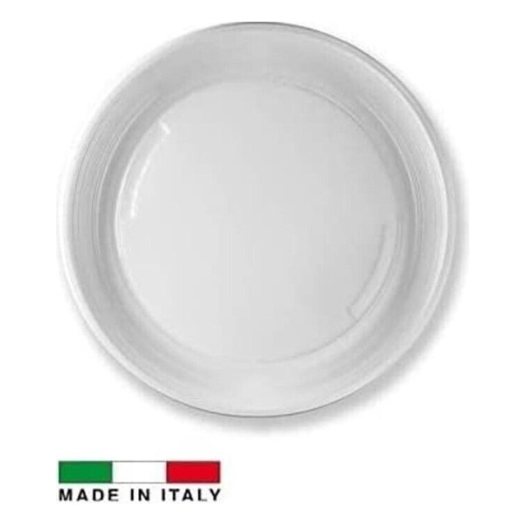PIATTINI PIANI  DI PLASTICA   38 pz RIUTILIZZABILI E RICICLABILI  BIANCHI  Ø22  CM DOPLA