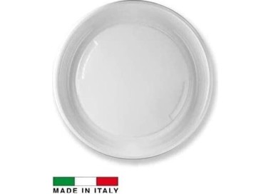 PIATTINI PIANI  DI PLASTICA   38 pz RIUTILIZZABILI E RICICLABILI  BIANCHI  Ø22  CM DOPLA