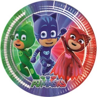 Piattini Super Pigiamini PJ MASKS  piccoli diam. 20 cm 8 pezzi