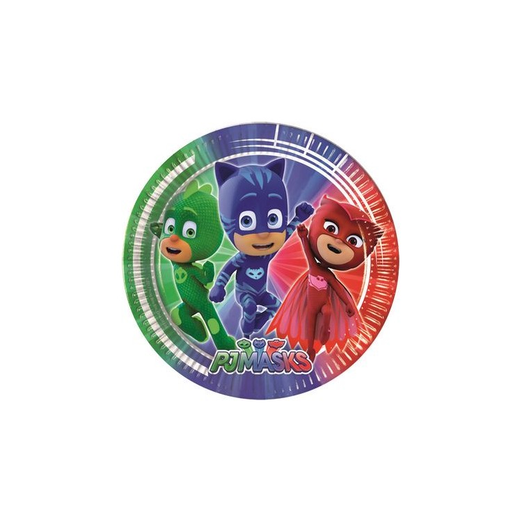 Piattini Super Pigiamini PJ MASKS  piccoli diam. 20 cm 8 pezzi