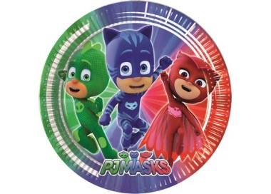 Piattini Super Pigiamini PJ MASKS  piccoli diam. 20 cm 8 pezzi