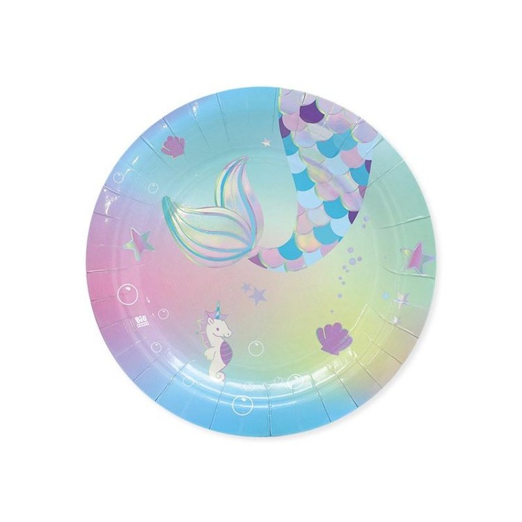 Piatto dessert  CODA SIRENA- diam. 18 cm - confezione da 8 pezzi - Nuovo