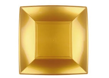 PIATTO DESSERT NICE ORO  - 6 piatti Nice Dessert 180x180 mm GOLD PLAST