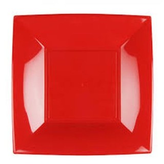 PIATTO DESSERT NICE ROSSO  - 6 piatti Nice Dessert 180x180 mm  GOLD PLAST
