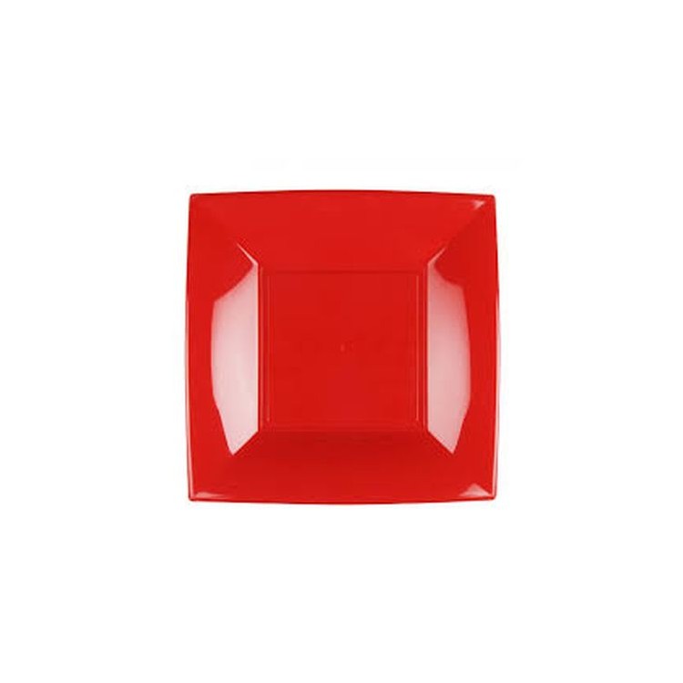 PIATTO DESSERT NICE ROSSO  - 6 piatti Nice Dessert 180x180 mm  GOLD PLAST