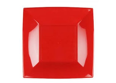 PIATTO DESSERT NICE ROSSO  - 6 piatti Nice Dessert 180x180 mm  GOLD PLAST