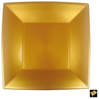 PIATTO FONDO NICE ORO -12 piatti Nice fondo 180x180 mm   GOLD PLAST