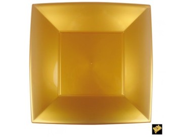 PIATTO FONDO NICE ORO -12 piatti Nice fondo 180x180 mm   GOLD PLAST