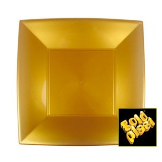 PIATTO GRANDE NICE ORO - 6 piatti Nice fondo 290x290 mm  GOLD PLAST