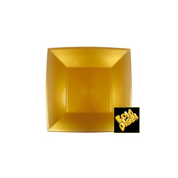 PIATTO GRANDE NICE ORO - 6 piatti Nice fondo 290x290 mm  GOLD PLAST