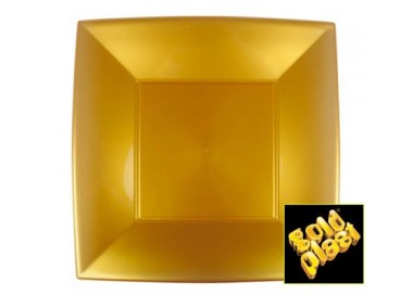 PIATTO GRANDE NICE ORO - 6 piatti Nice fondo 290x290 mm  GOLD PLAST