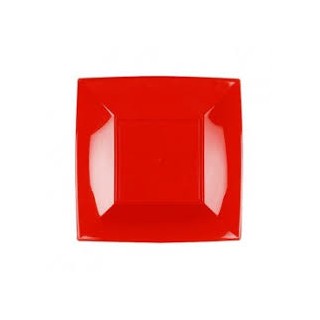 PIATTO PIANO NICE ROSSO - 6 piatti Nice piano 230x230 mm  GOLD PLAST