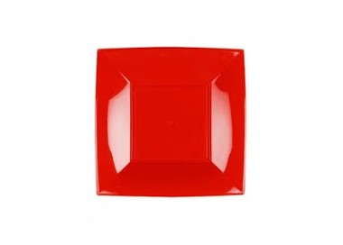 PIATTO PIANO NICE ROSSO - 6 piatti Nice piano 230x230 mm  GOLD PLAST
