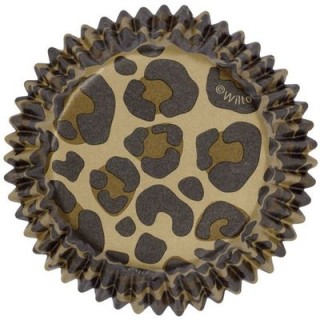 PIROTTINI LEOPARDATI PER CUPCAKES E MUFFIN - Diam. 5 cm x H 3 cm - Confezione da 36 PEZZI (Nuovo) WILTON