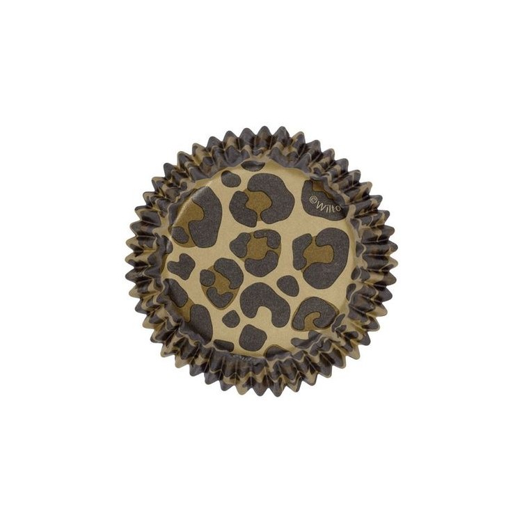 PIROTTINI LEOPARDATI PER CUPCAKES E MUFFIN - Diam. 5 cm x H 3 cm - Confezione da 36 PEZZI (Nuovo) WILTON
