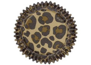 PIROTTINI LEOPARDATI PER CUPCAKES E MUFFIN - Diam. 5 cm x H 3 cm - Confezione da 36 PEZZI (Nuovo) WILTON