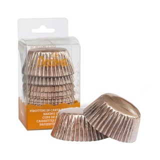 PIROTTINI ROSA GOLD  METALLIC PER CUPCAKES - MUFFIN 60 PZ Diam. 50 x 32 mm DECORA